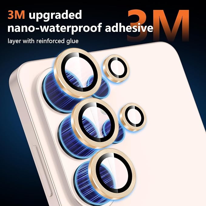 for Samsung Galaxy S26 Ultra Camera Lens Protector, Individual Metal Ring Tempered Glass Lens Cover, [Strong Adsorption] Scratch Resistant Ultra-Thin HD Clear Lens Cover, 1 Set-Titanium Gold - Image 4