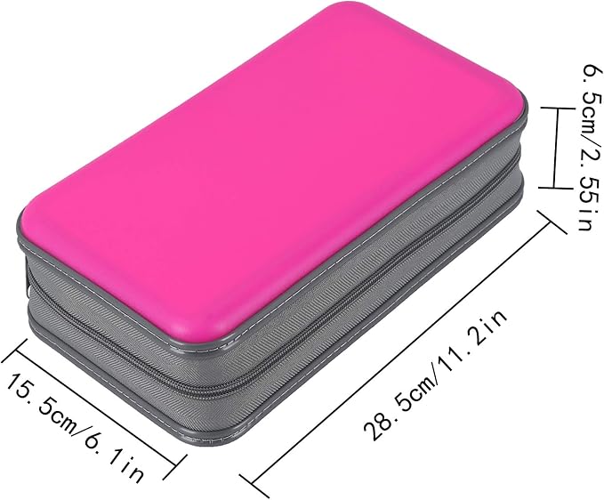 CD Case Holder,UENTIP 96 Capacity DVD Case Hard Plastic Case Holder CD Organizer Wallet Protective DVD Storage (96, Pink) | CD DVD Storage,Zipper Closure,Scratch-Resistant Sleeves,Stay Away Dust and Damp,Storage Music Video Gaming Discs Blu-ray - Image 4