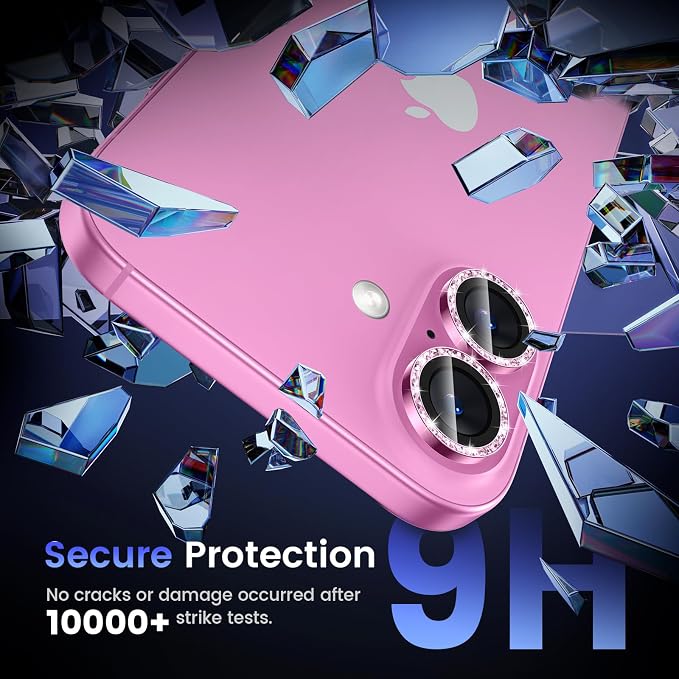 Tensea for iPhone 16/16 Plus Camera Lens Protector Bling, Camera Cover | 9H Tempered Glass Camera Screen Protector, Metal Individual Ring for iPhone16 6.1inch/ 16Plus 6.7inch, HD Clear, Easy Install - Image 4