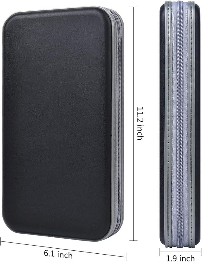 alavisxf xx CD Holder, 72 Capacity Hard Plastic Storage Case for Car | CD DVD Case, Portable Hand Strap, Zipper Closure, Anti-Slip Sleeves, Disc Storage Organizer, for Home Office Travel - Image 4