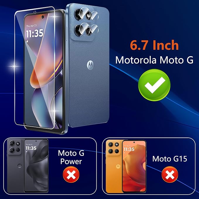 (3+2 Pack) Designed for Motorola Moto G 5G 2025 Tempered Glass Screen Protector + Camera Lens Protector,[3D Touch][Bubble-Free][Anti-Scratch] Screen Protector Glass For Motorola G 5G 2025 - Image 2