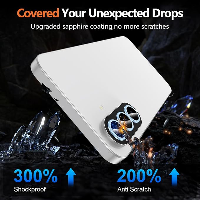 for Samsung Galaxy A37/A57 Camera Lens Protector, Individual Metal Ring Tempered Glass Lens Cover, [Strong Adsorption] Scratch Resistant Ultra-Thin HD Clear Lens Cover, 1 Set-Blue - Image 5