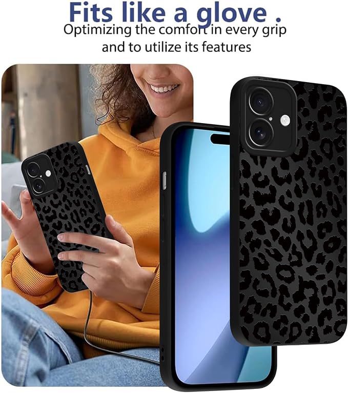 Cute Black Cheetah Print Phone Case for iPhone 17 6.3" | Aesthetic Leopard Pattern Design Cover Full Camera Lens Protective Shockproof Soft Slim TPU Funda for Men Women Girls - Image 7