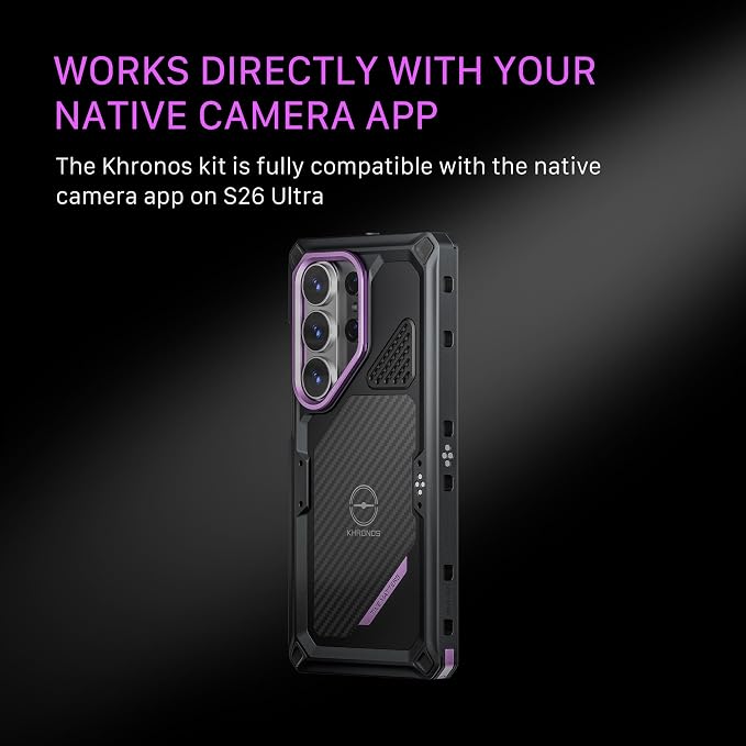 Tilta Khronos Ultimate Kit Compatible with Galaxy S26 Ultra | Smartphone Cage with Focus PD Handle | Cooling System V2 | USB-C Hub | ARCA Plate | 58mm ND Filter | Circular Wooden Handle | Space Gray - Image 8