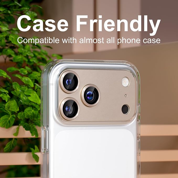 for iPhone 17 Pro Max Camera Lens Protector, Gray | [Military Grade Shatterproof] [Strong Adsorption] [Case Friendly] Matte Metal Tempered Glass Camera Screen Cover Accessories - Image 6