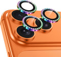 Meshine for iPhone 17 Pro/17 Pro Max Camera Lens Protector,Scratch Proof,Strong Adsorption,9H Hardness with Metal Ring Camera Cover,Ultra Thin Case Friendly, Accessories Lens Protector,Shiny Orange by Meshine