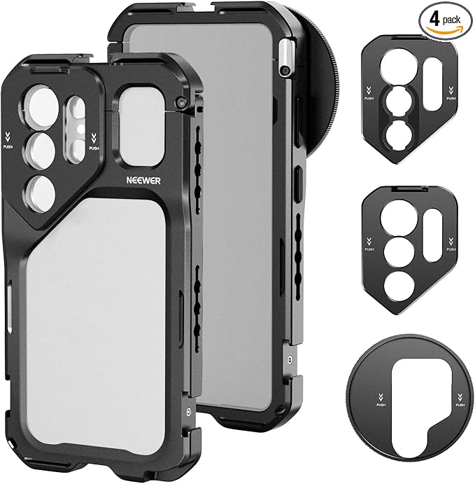 NEEWER S26 Ultra Phone Cage, Mobile Video Rig Stabilizer Vlog Kit, PA182 | With 3X Backplate for 67mm Filter, 17mm Phone Lens, T Mount Lens, Compatible with Samsung Galaxy S26 Ultra Only by Neewer