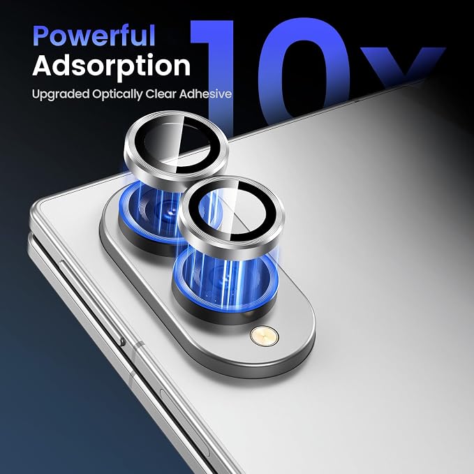 Tensea Camera Lens Protector Compatible for Samsung Galaxy Z Fold 8 | 9H Tempered Glass Camera Cover Screen Protector Metal Individual Ring 【Case Friendly】【Installation Tray】【Military Protection】 - Image 4