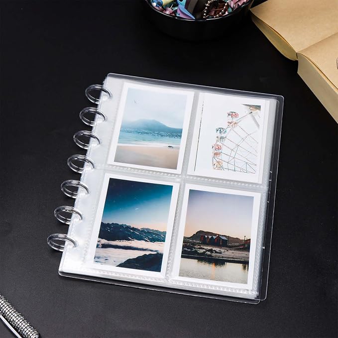Clear Discbound Pocket Sleeves 7 Disc Sheet Protectors 20 Inner Pages PP 2.6x3.5 Pockets PET Cover Photo Card Protector Binder Album (4 Pocket - 7 Disc) - Image 7