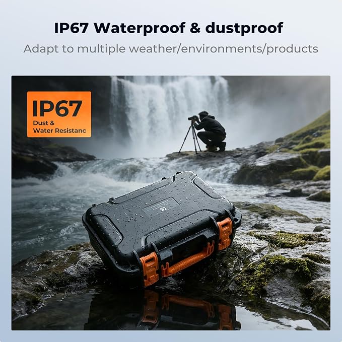 K&F CONCEPT Waterproof Hard Case, IP67 Protective Case with Pre-Scored Foam | Pick & Pluck Foam, Waterproof, Dustproof, Shockproof, HardShell Case for Camera & DJI Drone & Equipment Storage, BC01 - Image 2