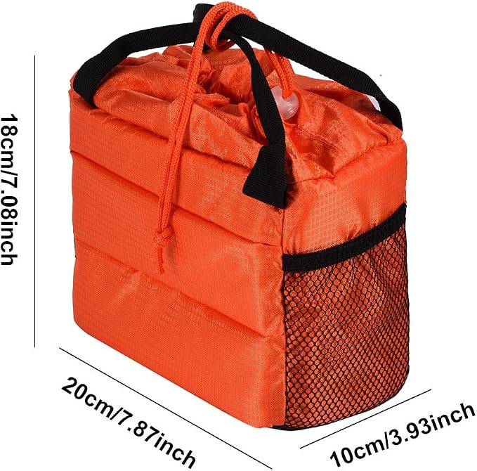 Acouto Camera Bag Only Polyester Insert Partition Camera Hand Bag Shockproof Padded Divider Cover Case for DSLR Camera Partition Bag (Orange) - Image 2