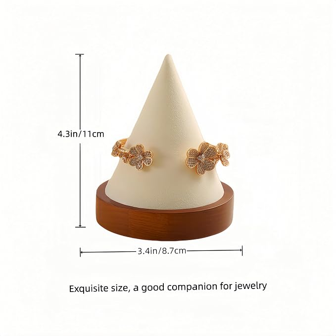 Wooden Conical Bracelet Display Stand, Watch & Bangle Organizer Rack-Gray | Jewelry Display Holder for Headbands, Scrunchies, Perfect for Home, Boutique, Vendors Exhibit Trade Shows Retail Stores - Image 5