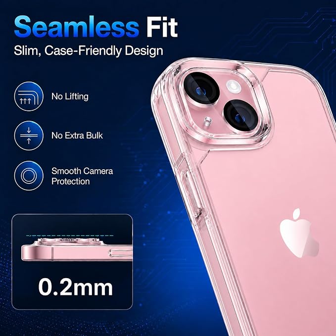 Camera Lens Protector for iPhone 14/iPhone 14 Plus- 3 Pack | 9H Tempered Glass, HD Clear, Scratch Resistant, Camera Cover Accessories, Case Friendly, Not Affect Night Shots - Image 6