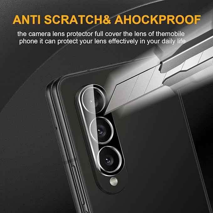 3 Pack Camera Lens Protector for Samsung Galaxy Z Fold 4 | Tempered Glass,Anti-Fingerprint,9H Hardness,Scratch Resistant,Easy to Install,Bubble Free,HD Clarity - Image 4