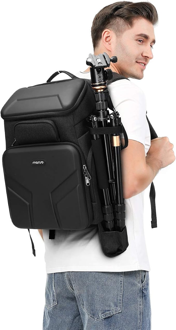 MOSISO Camera Backpack, DSLR/SLR/Mirrorless Photography Camera Bag | Waterproof Front Hard Shell&17.3 inch Laptop Compartment&Tripod Holder&Rain Cover Compatible with Canon/Nikon/Sony,Space Gray - Image 7