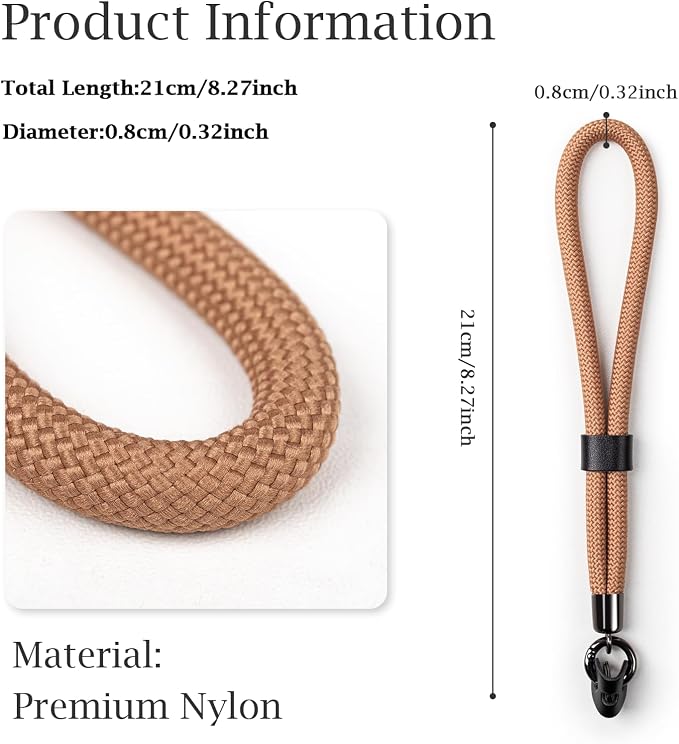 VOVMOEYA Camera Wrist Strap Rope,Camera Hand Strap Compatible with Fujifilm Nikon Canon Sony DSLR Camera - Khaki - Image 2
