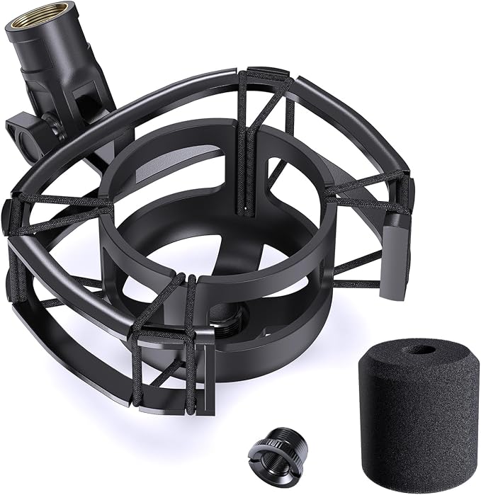 Custom Built Shock Mount for HyperX SoloCast & Razer Seiren Mini Microphone | Elastic Anti-Vibration Suspension, Holder Clip for Mics and Stands, Shock Mount for HyperX SoloCast & Razer Seiren Mini by Borenbuir