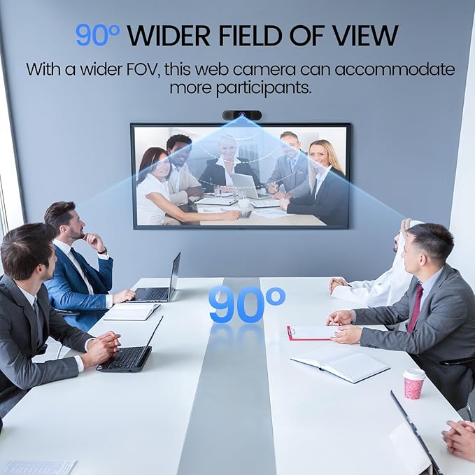 EMEET C960 1080P Webcam with Microphone, 2 Mics, 90° FOV, Computer Camera | USB Type-A & A-to-C Adapter, Fixed Focus, Plug&Play for Zoom/Teams/Facetime/YouTube/Google Meet/Switch 2 Camera, 2025 Version - Image 4