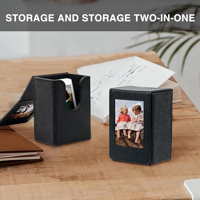 Picture Holder Case for Fujifilm Instax Mini 13/12/11/41/EVO Camera | Mini Film Photo Holder Storage Case for Instax, PU Leather Photo Pouch for 2.15x3.4 inches Films, Can Hold 50+ Films, Black - Image 7