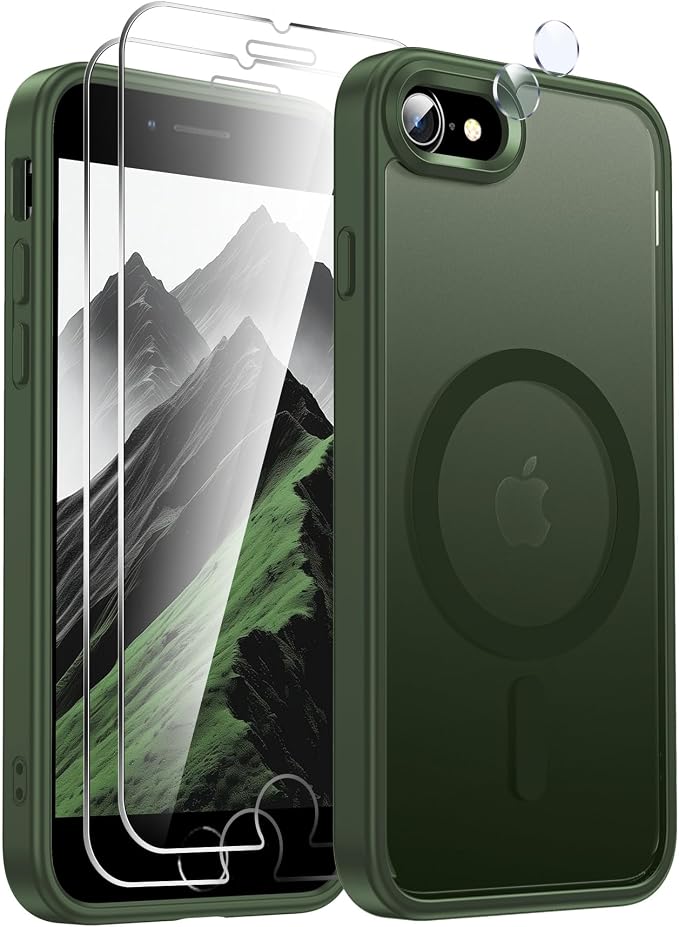 LeYi for iPhone SE Case Green 2022 (3rd Generation)/2020 (2nd) iPhone-8/7 Cases[ Screen Protector X2+ Camera Cover X2] i Phone SE3 SE2 Gen for MagSafe Magnetic Slim Cover iPhone8/7 SE 3/2, Green - Image 7