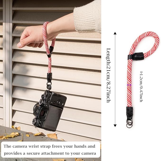 VOVMOEYA Rope Camera Wrist Strap,Camera Hand Strap Compatible with A6400 A6000 A7 IV,for Fujifilm X100V for Nikon Zf Z30 for Canon EOS R6 R7 R8 R10 Camera Wrist Straps for dslr - Image 2