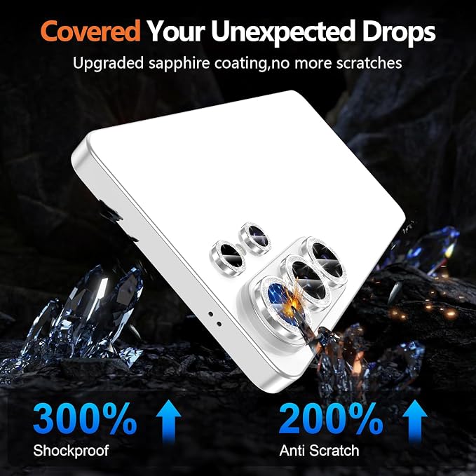 for Samsung Galaxy S26 Ultra Camera Lens Protector, Individual Metal Ring Tempered Glass Lens Cover, [Strong Adsorption] Scratch Resistant Ultra-Thin HD Clear Lens Cover,1 Set-Silvery Sparkly - Image 5