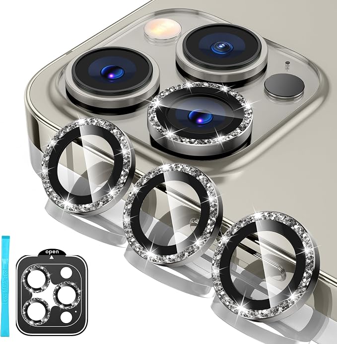 Tensea Camera Lens Protector Compatible for iPhone 17 Pro Max/17 Pro/15 Pro Max/15 Pro/16 Pro Max/16 Pro/14 Pro Max/14 Pro, Metal Tempered Glass Cover Camera Screen Protector Accessories,Case Friendly by Tensea