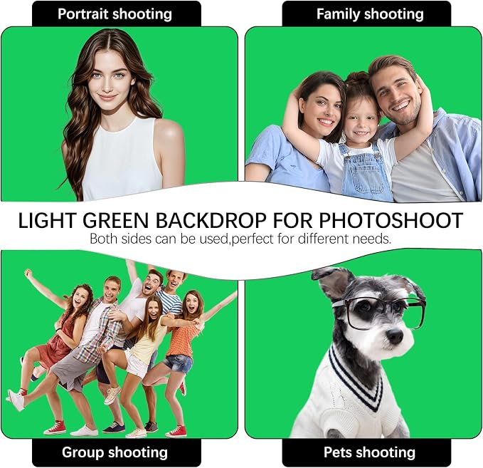 Green Photography Backdrop for Photoshoot, 10x10 Ft Polyester Photo Backdrop Curtains, Green Backdrops Screen for Photo Studio, Video, Content Creators, Birthday Parties Background - Image 6