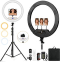 MACTREM Large 22" Ring Light with Stand, 75" Tripod for iPad iPhone Barber | Professional 50W 6500K CRI90+ LED, LCD Display, 2 USB Ports, for TikTok YouTube Makeup Tattoo Photography Video Studio by MACTREM