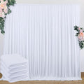 20 ft x 8 ft White Backdrop Curtain Drapes for Wedding Parties, 4 Panels 5 ft x 8 ft Wrinkle Free Polyester Photo Drapes for Birthday Party Baby Shower Backdrop Stand by Outpain