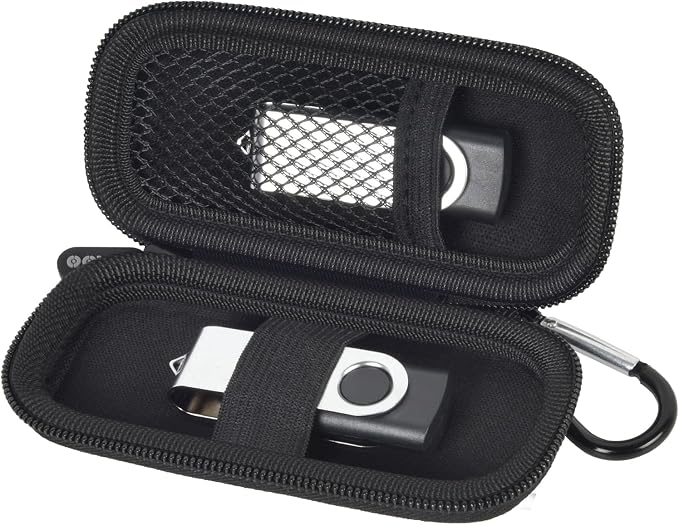 USB Flash Drive Case, SD Card/Thumb Drive/Memory Cards Holder, Bag Only | SDXC/SDHC Storage, Electronic Accessories Organizer for SanDisk / for Samsung, for Students/IT/Office/School/Travel, AllBlack by ALKOO