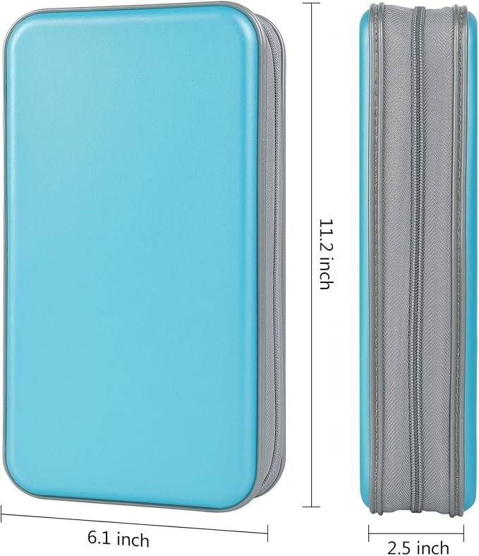 alavisxf xx CD Case, 96 Capacity Hard Plastic Organizer Wallet for Car | CD DVD Holder, Portable Hand Strap, Zipper Closure, Anti-Slip Scratch-Resistant Sleeves, Disc Storage, for Home Office Travel - Image 4
