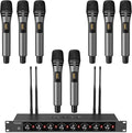 TONOR Wireless Microphones System with 8x12 Channels Cordless Handheld Microfono Inalambrico, 90 m/295FT UHF Range, Mics with Stable Signal, Quick Mute for Karaoke Singing Party Church Wedding by TONOR
