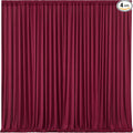 Burgundy Backdrop Curtains 4 Panels - Wrinkle-Free Polyester Photography Drapes for Baby Shower & Birthday Party - 16 X10FT by WishCare