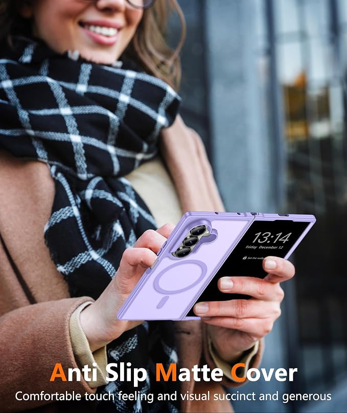 FNTCASE for Samsung Galaxy Z Fold 8 Ultra / Z Fold 7 Case, Fit for Magsafe | Screen Protector, Translucent Matte, 18FT Military Grade Drop Protection, Shockproof Protective Phone Cover, Light Purple - Image 9