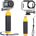 GEPULY Waterproof Case for DJI Osmo Action 6 with Floating Hand Grip | Handle Mount with 1/4 Screw Hole Hollow Storage 12 Anti-fog Films Thickened PC Protective Underwater Housing Accessories 60M by GEPULY