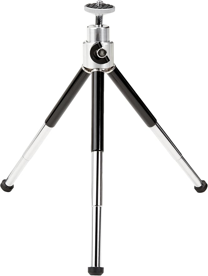 Amazon Basics Lightweight Portable Mini Travel Tripod with 360° Ball Head, Adjustable Height, Desktop, Black by AmazonBasics