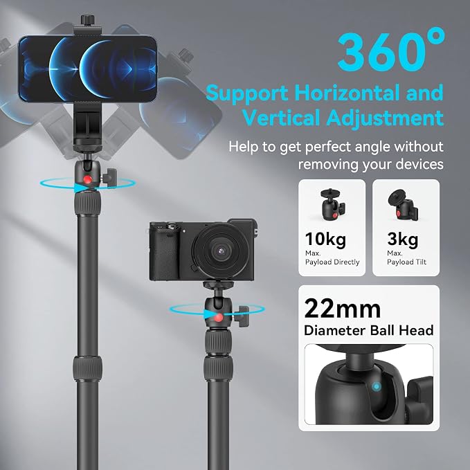 SMALLRIG Camera Desk Mount Table Stand, 13"-35.4" Adjustable Light Stand | Tabletop C Clamp with 1/4"-20 Screw Ball Head for DSLR Camera, Ring Light, Live Streaming, Photo Video Shooting - 3992 - Image 6