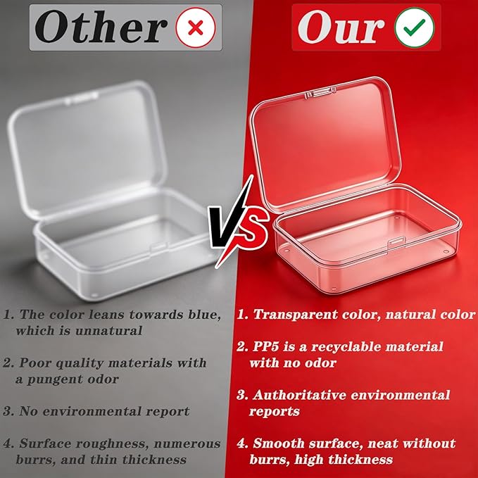 Clear Plastic Playing Card Boxes Snaps Closed Poker Gaming Playing Card Deck Cases Holder Plastic Storage Box Clear Trading Card Box Card Storage Organizer for Bank Business Card (6Pcs) - Image 3
