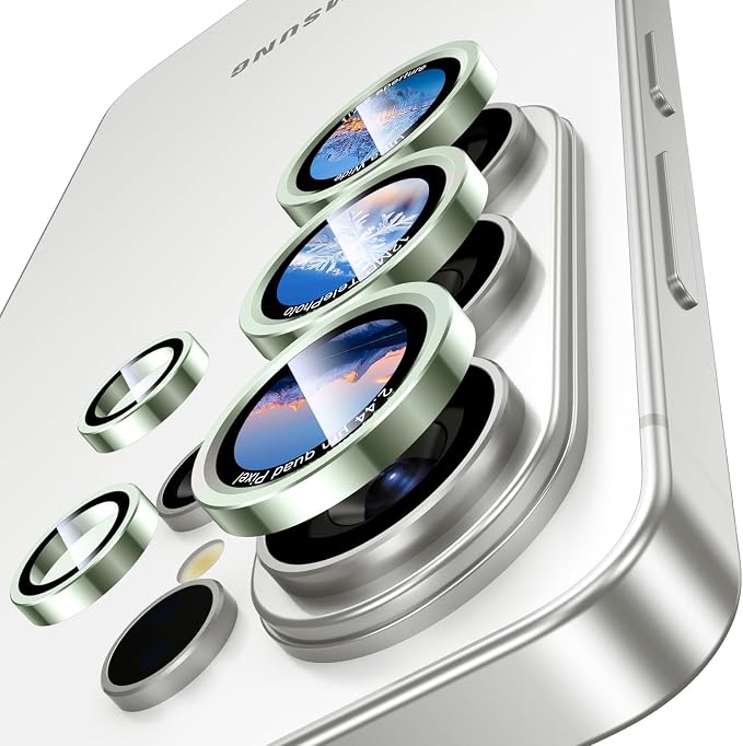 Uyiton for Samsung Galaxy S26 Ultra Camera Lens Protector, Unique Design | Case-Friendly, Ultra-Thin, Military-Grade Sapphire Glass with Aluminum Metal Rear Camera Screen Cover, Green - Image 7