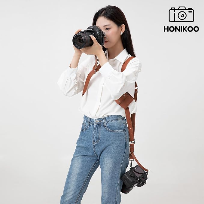 Dual Camera Harness Camera Straps Holster for Photographers Comfort Version | camera holster leather harnes spider holster camera belt camera harness for photographers leather harness camera neck strap - Image 7
