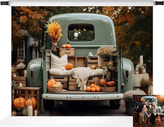 Kate Fall Backdrop Thanksgiving Photo Backdrop Truck Pumpkins Backdrop for Photography,10x6.5 by KateBackdropforPhotography