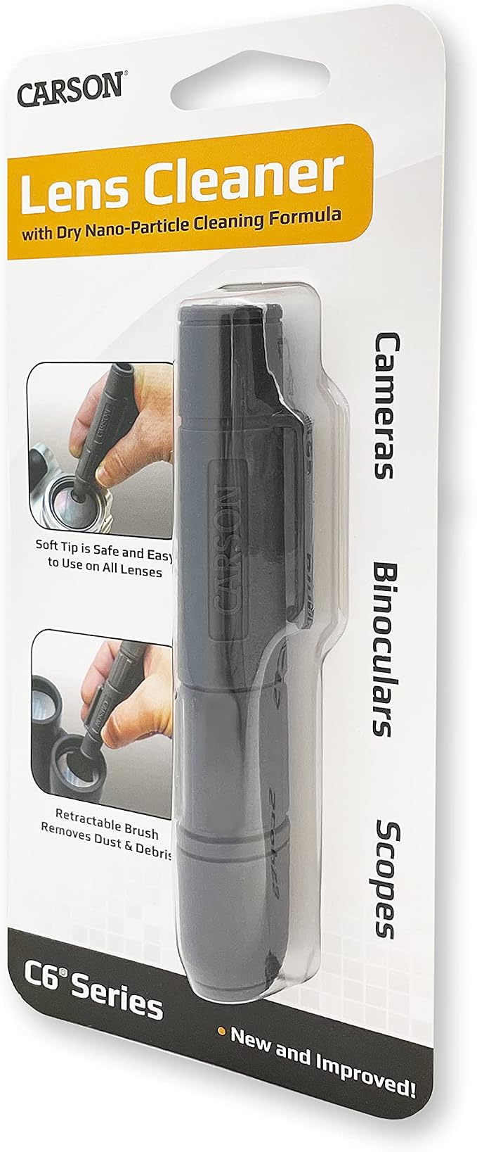 C6 Lens Cleaner Pen, with Dry Nano-Particle Cleaning Formula | Reusable Cleaner with Retractable Soft Brush - Great For Optics, Camera Lenses, and Screen Cleaning (CS-25) - Image 7