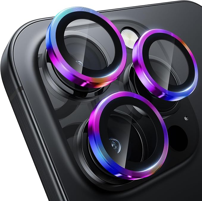 WSKEN for iPhone 16 Pro/iPhone 16 Pro Max Camera Lens Protector | Original Shooting Mode, Individual Metal Cover Film, Shatterproof HD Tempered Glass Camera Screen Protector, Colorful by SmartProtectionGreenerFuture