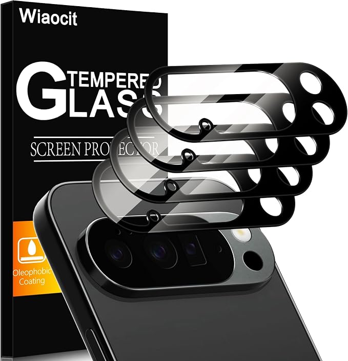 Wiaocit Tempered Glass Camera Lens Protector for Google Pixel 10 Pro XL | 4 Pack, 9H Hardness, Ultra HD, Anti-Scratch, Case Friendly by Wiaocit