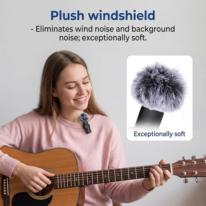 Microphone Cover, 8 PCS Mini Wireless Furry Mic Windscreen & Foam Cover Set Windproof Microphone Windscreen Wind Muff Foam Mic Covers for Lavalier Microphones, to Reduce Plosive Highlight the Vocals - Image 6