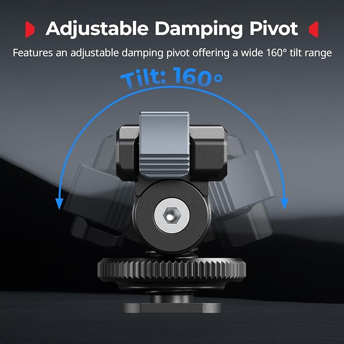 SMALLRIG Cold Shoe Adapter Mount for DJI Osmo 360 / Action 5 Pro / 4/3 | Quick release mount, 180° tilt adjustable, cold shoe adapter for DJI Osmo 360, Action 5 Pro/4/3 - Image 5