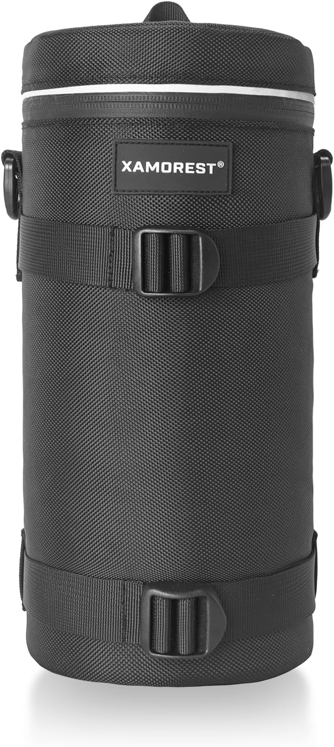 Camera Lens Case Lens Bag Compatible (5.51" x 14.56"(Nylon, Black)) by XAMOREST