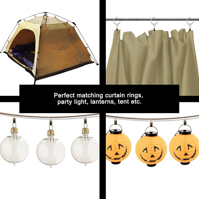 Coideal Small Curtain Clips Gold - 100 Pack Stainless Steel Curtain Hooks for Hanging Party String Lights Indoor, Art Crafts, Christmas Wedding Decoration (Light Gold) - Image 8