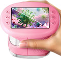 Odatay 4K 1000X Digital Microscope for Kids with Long Distance Viewing & 2.4" Screen, Portable Handheld Edu Toys for Kids Exploring Bugs Plants at Home Classroom & Outdoor Travel, Bright Pink by Odatay